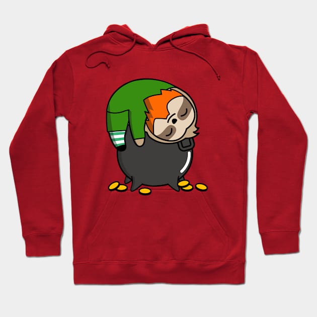 Sloth Catches Irish Gold Hoodie by MaryMas